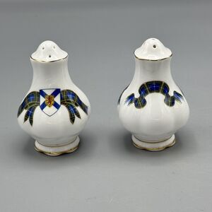 Vtg Novia Scotia Tartan Salt Pepper Shakers Royal Albert England Discontinued 3"